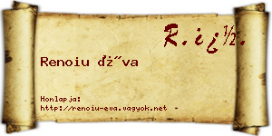 Renoiu Éva névjegykártya